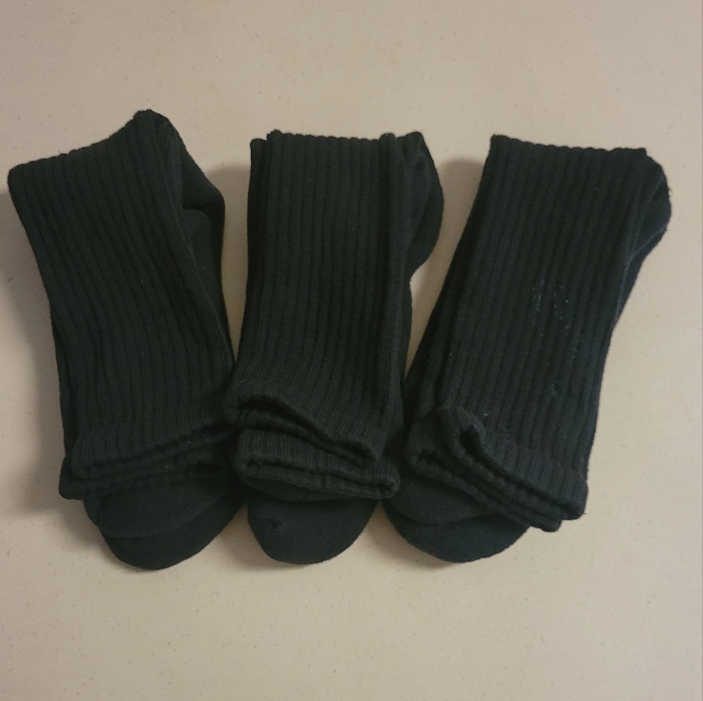 Men's black crew work socks